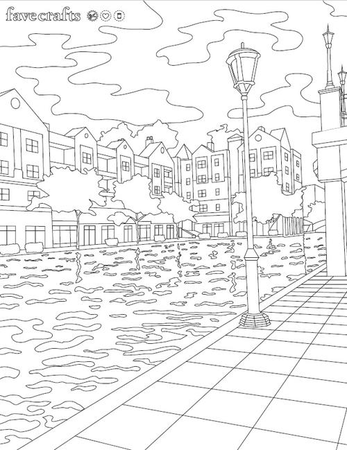 Indianapolis Canal Walk Coloring Page Indianapolis Canal Walk Coloring Page