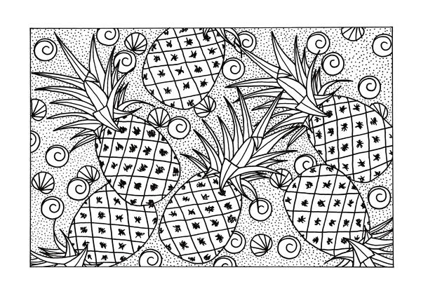 Abundance of Pineapples Adult Coloring Page Abundance of Pineapples Adult Coloring Page