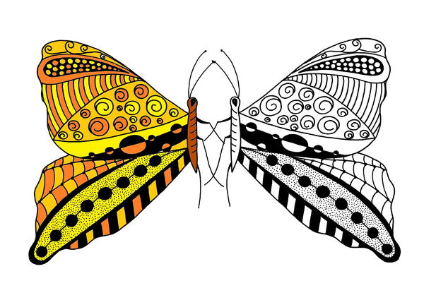 Butterfly Tango Adult Coloring Page Butterfly Tango Adult Coloring Page