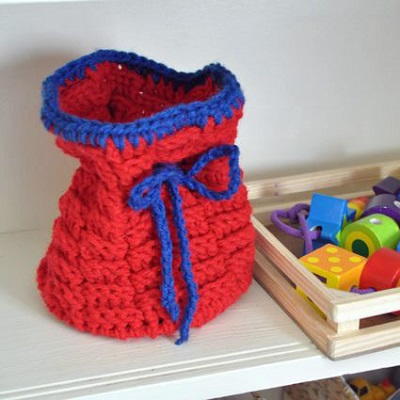 Crocheted Toy Basket Crocheted Toy Basket