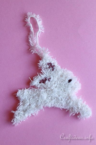 Fuzzy Plastic Canvas Easter Bunny Ornament