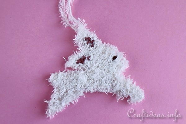 Fuzzy Plastic Canvas Bunny Ornament