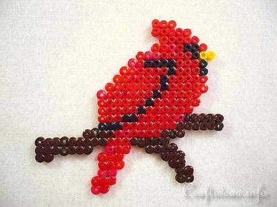 Melting Beads/ Perler Beads Cardinal Ornament