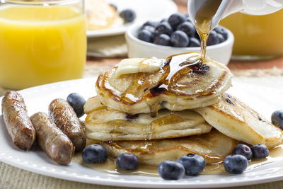 Blueberry Cream Cheese Pancakes