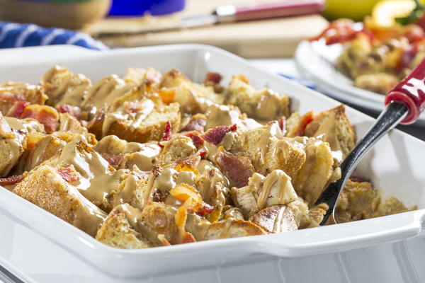 Peanut Butter Banana French Toast Bake