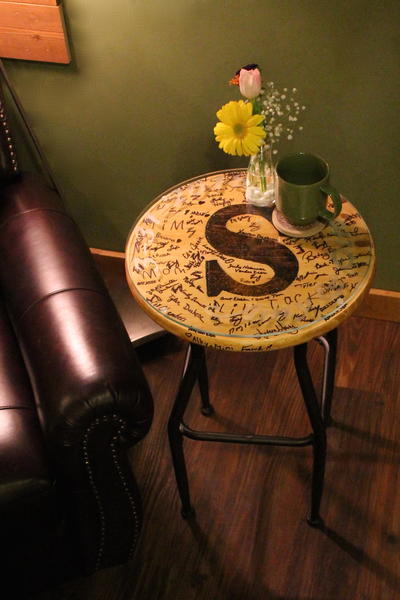 Modern End Table from Wedding Keepsakes Modern End Table from Wedding Keepsakes