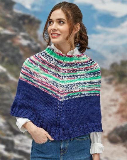 Faux Fair Isle Knit Poncho Faux Fair Isle Knit Poncho