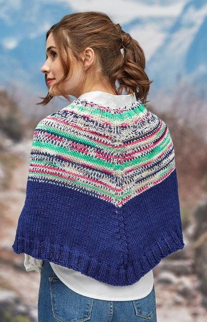 Faux Fair Isle Knit Poncho