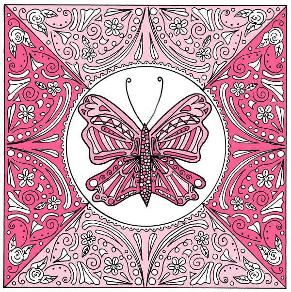 Butterfly Lace Mandala Adult Coloring Page Butterfly Lace Mandala Adult Coloring Page