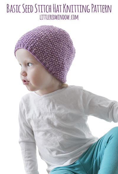 Easy Seed Stitch Baby Hat