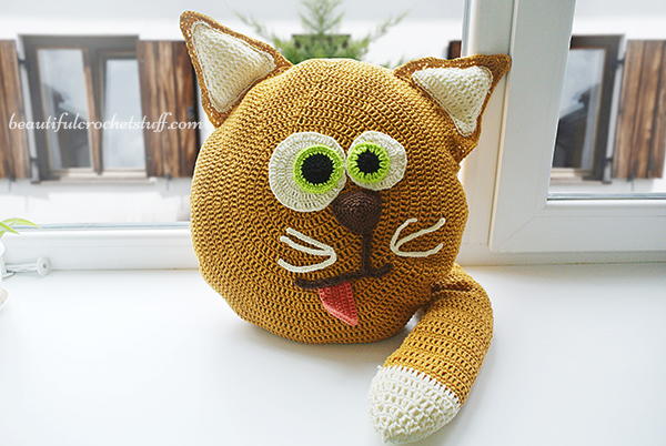 Free Crochet Cat Pillow Pattern Free Crochet Cat Pillow Pattern