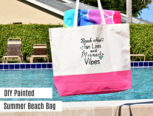 DIY Painted Summer Beach Bag with Heat Transfer Vinyl DIY Painted Summer Beach Bag with Heat Transfer Vinyl