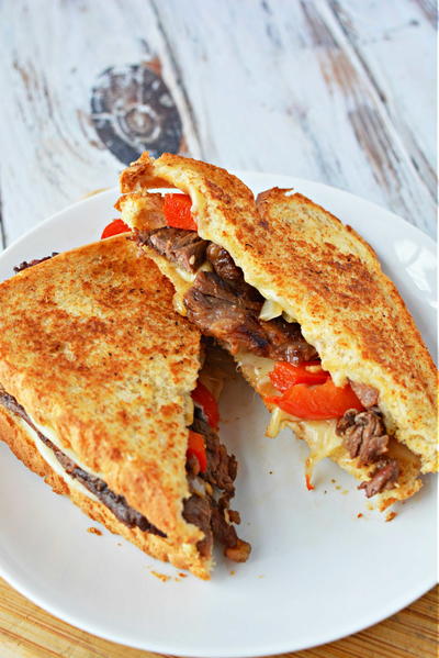Philly Cheesestake Grilled Cheese Philly Cheesestake Grilled Cheese