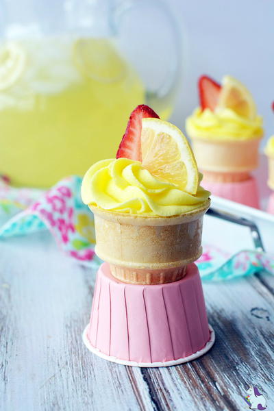 Strawberry Lemonade Cupcakes in a Cone Recipe Strawberry Lemonade Cupcakes in a Cone Recipe