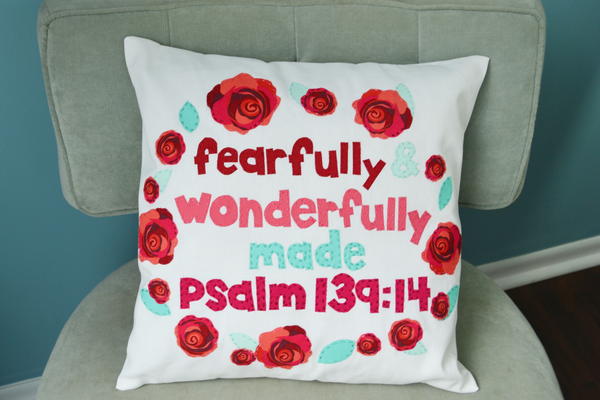 Fearfully Wonderfully Made DIY Scripture Pillow Fearfully Wonderfully Made DIY Scripture Pillow