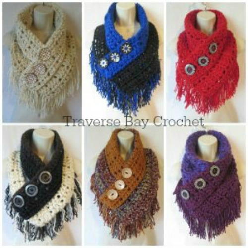 Fringe triangle scarf