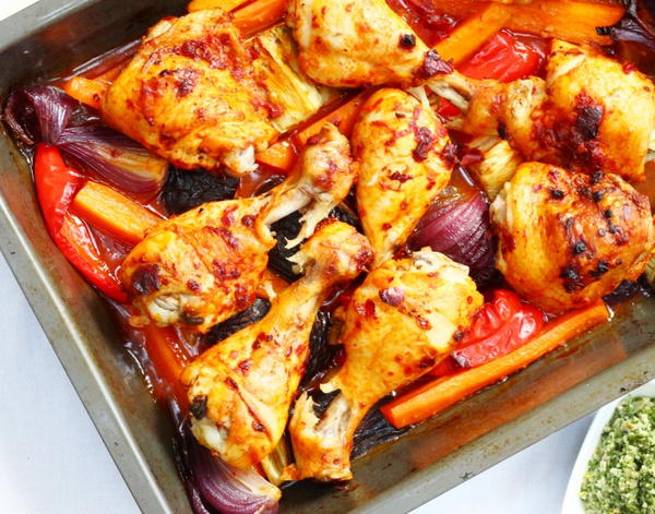 Harissa Chicken Traybake Harissa Chicken Traybake