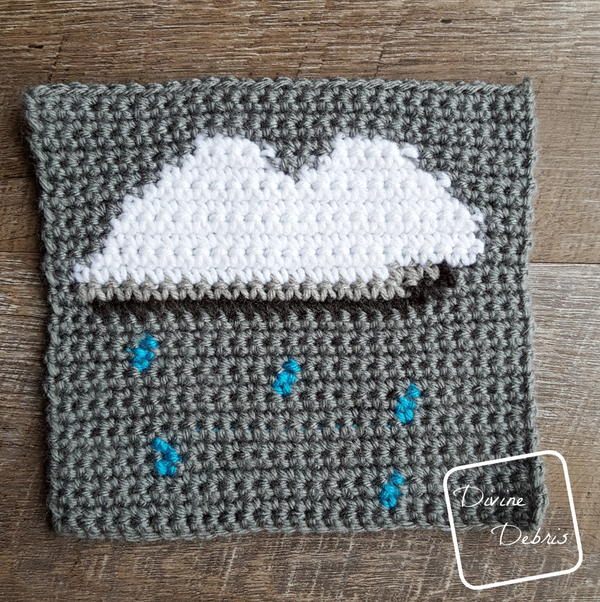 8 Tapestry Rain Cloud Afghan Square 8" Tapestry Rain Cloud Afghan Square