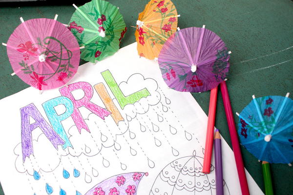 April Coloring Page April Coloring Page