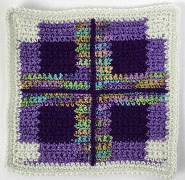 Purple Plaid Afghan Square Purple Plaid Afghan Square