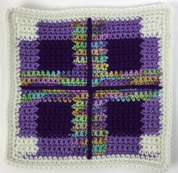 Purple Plaid Afghan Square