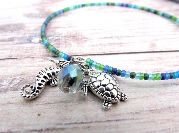 Simple Beaded Charm Bangle Simple Beaded Charm Bangle