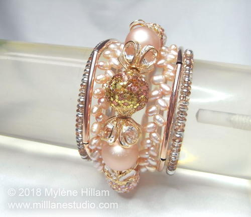 Blush Memory Wire Bracelet Blush Memory Wire Bracelet