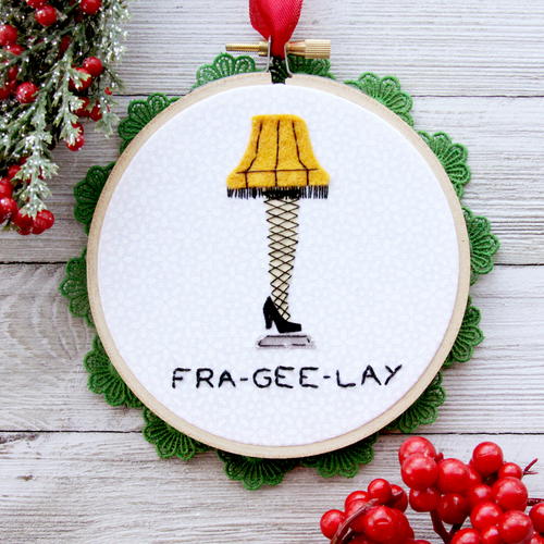 A Christmas Story DIY Embroidery Hoop Ornament