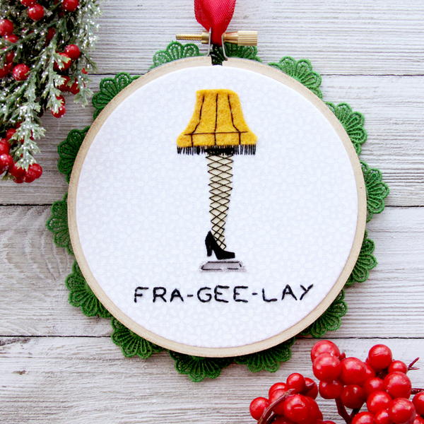 A Christmas Story DIY Embroidery Hoop Ornament