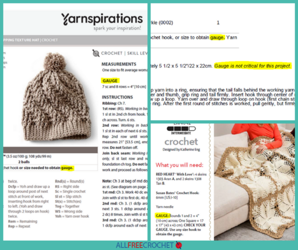 Finding and Understanding Crochet Gauge in Patterns Finding and Understanding Crochet Gauge in Patterns