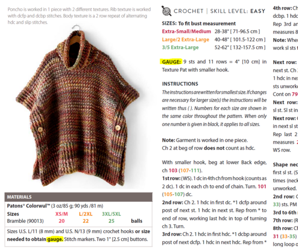 Finding and Understanding Crochet Gauge in Patterns