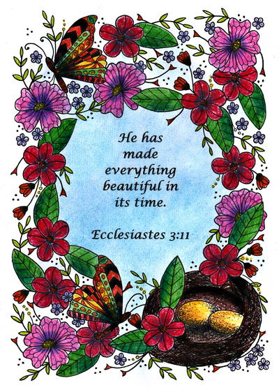 Everything in Its Time Adult Coloring Page Everything in Its Time Adult Coloring Page