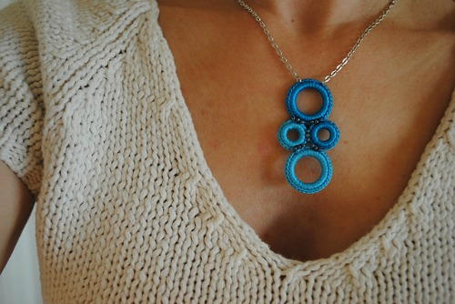 Crochet Ring Necklace Crochet Ring Necklace