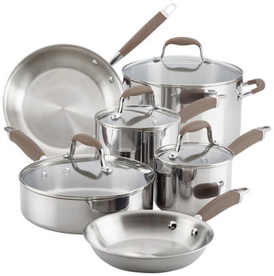 Anolon Tri-Ply Stainless Steel 10-Piece Cookware Set