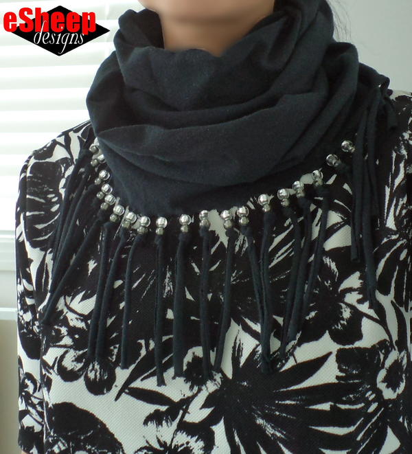 Blinged Up T-Shirt Infinity Scarf Upcycle Blinged Up T-Shirt Infinity Scarf Upcycle