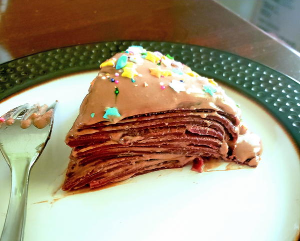 Chocolate Crepe Cake with Nutella Whipped Cream Chocolate Crepe Cake with Nutella Whipped Cream