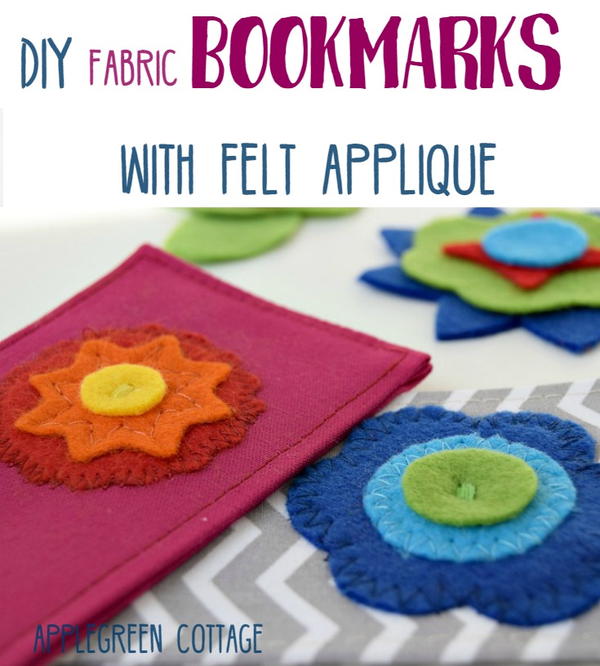 DIY Fabric Bookmarks With Felt Applique DIY Fabric Bookmarks With Felt Applique