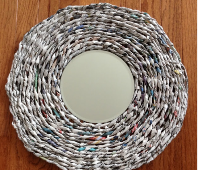 DIY Newspaper Mirror Frame DIY Newspaper Mirror Frame
