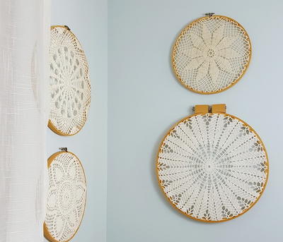 Vintage Doily DIY Wall Art Vintage Doily DIY Wall Art