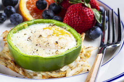 Pepper Hash Brown Baked Eggs