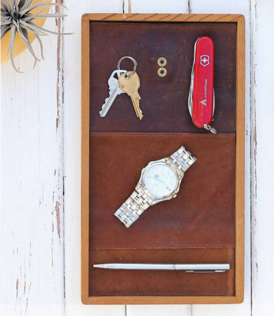 DIY Leather Catchall Tray