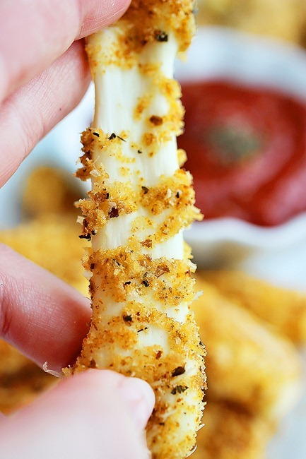 Gooey Baked Mozzarella Sticks