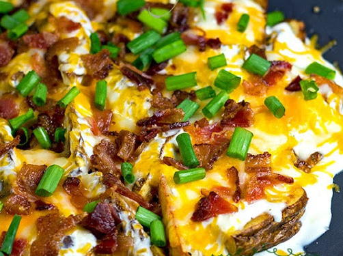 Loaded Cheesy Bacon Potato Wedges Loaded Cheesy Bacon Potato Wedges