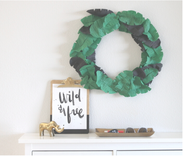 Homemade Paper Banana Leaf Wreath Homemade Paper Banana Leaf Wreath