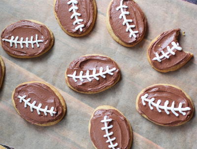 Chocolate Peanut Butter Football Cookies