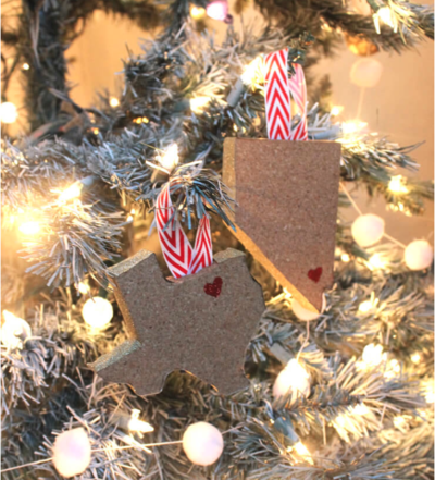 State-Shaped Christmas Ornaments DIY