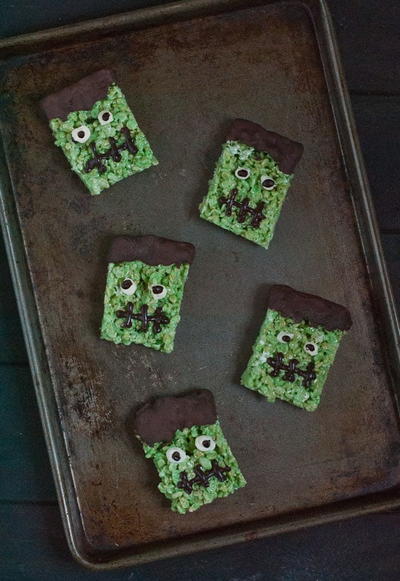 Frankenstein Rice Krispie Treats Frankenstein Rice Krispie Treats