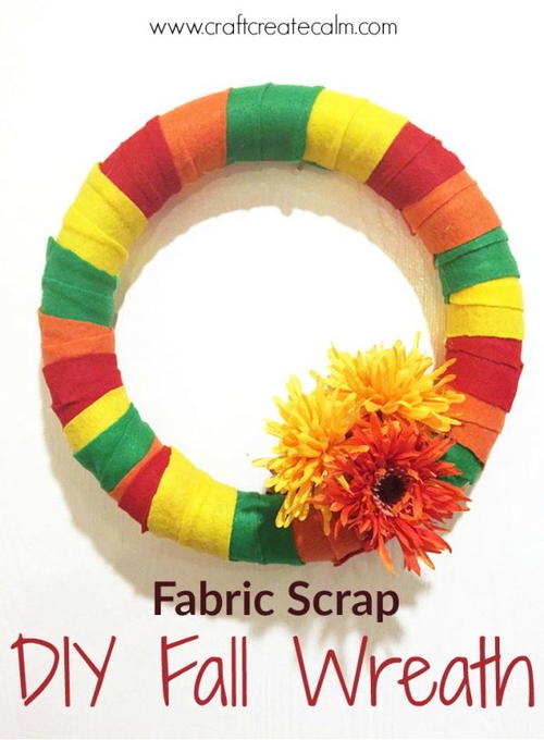 Fall Fabric Scrap Wreath Fall Fabric Scrap Wreath