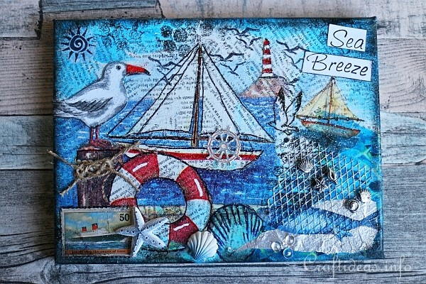 Mixed Media Nautical Canvas Mixed Media Nautical Canvas