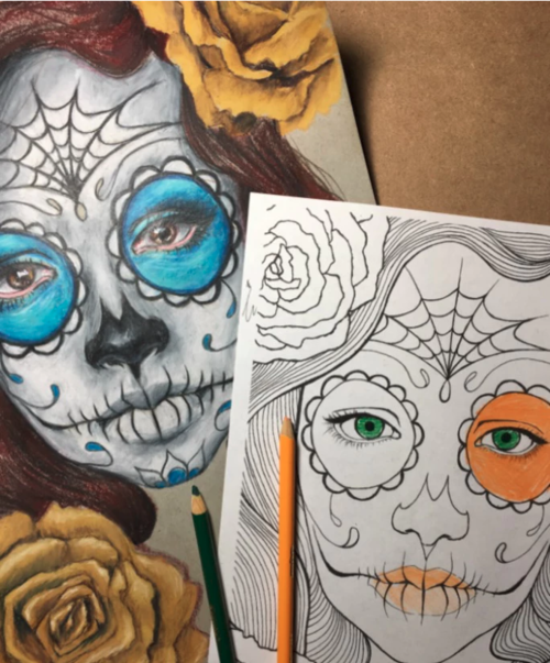 Printable Sugar Skull Coloring Page Printable Sugar Skull Coloring Page